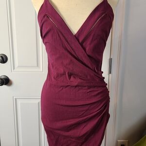 Elegant Plum Wrap Dress